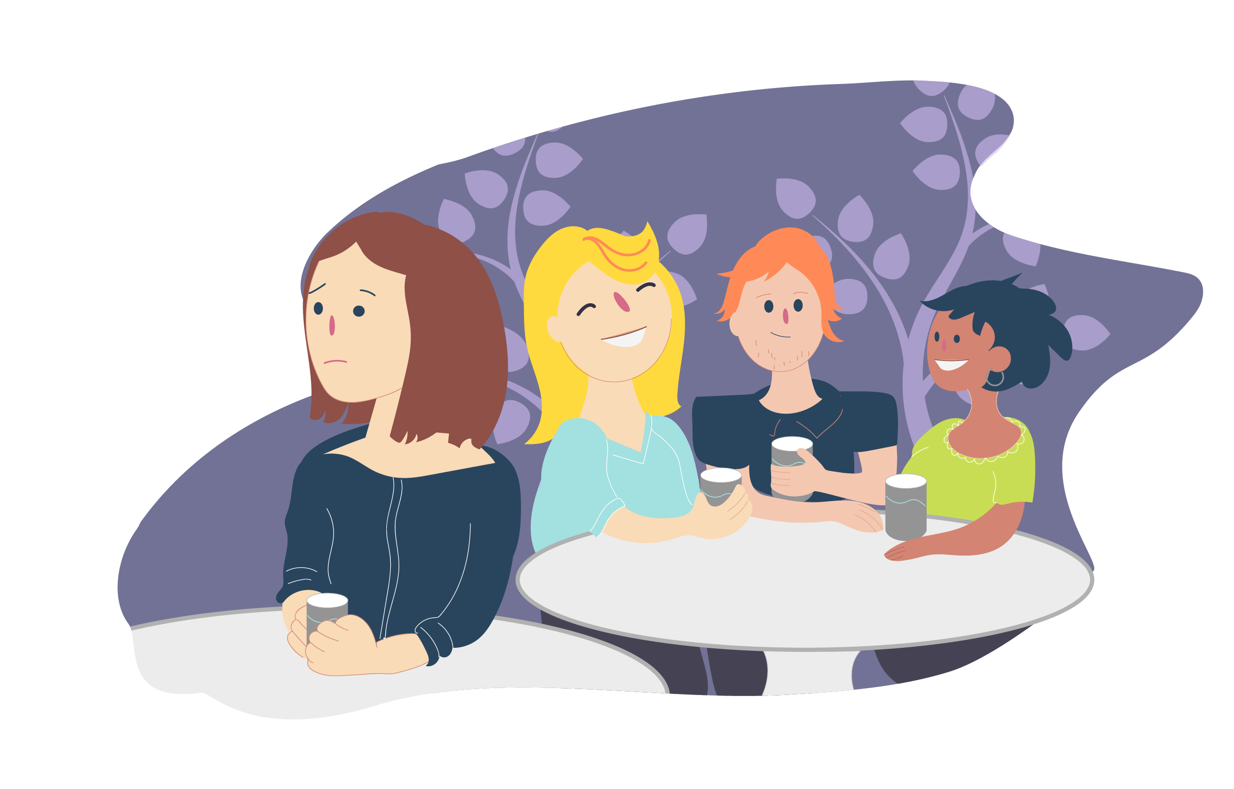 Group of girls socialising with one girl looking anxious on the edge of the group Group of girls socialising with one girl looking anxious on the edge of the group