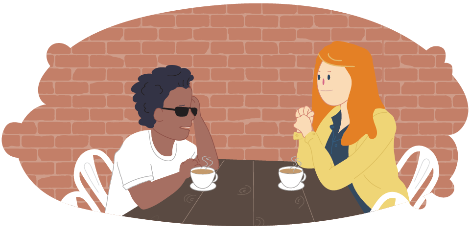 Young people having a serious conversation over coffee Young people having a serious conversation over coffee