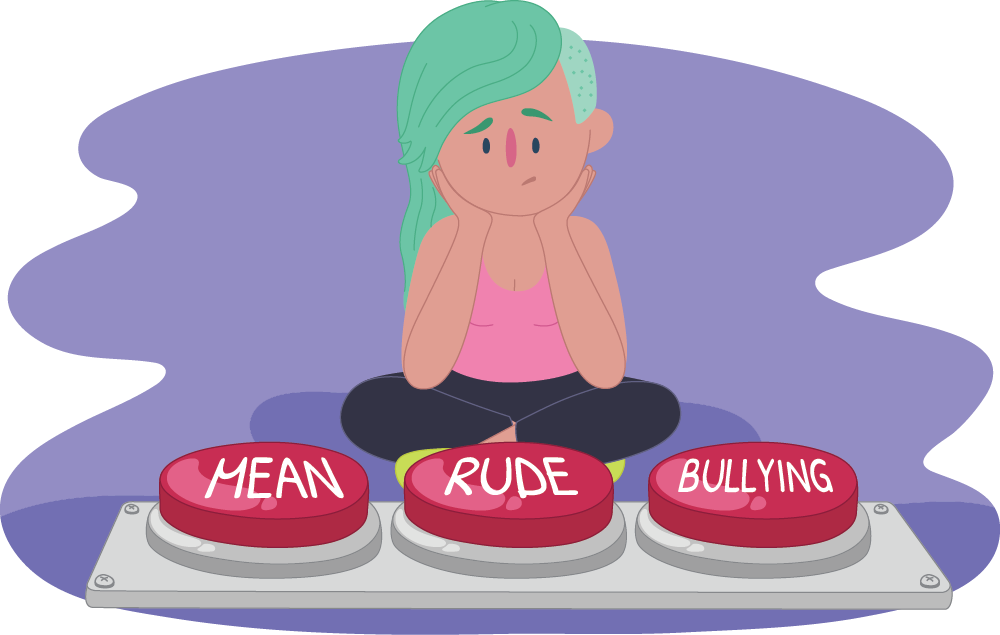 Teen trying to work out if something is mean, rude or bullying Teen trying to work out if something is mean, rude or bullying
