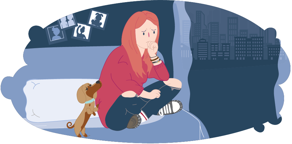 Upset teen sitting on bed Upset teen sitting on bed
