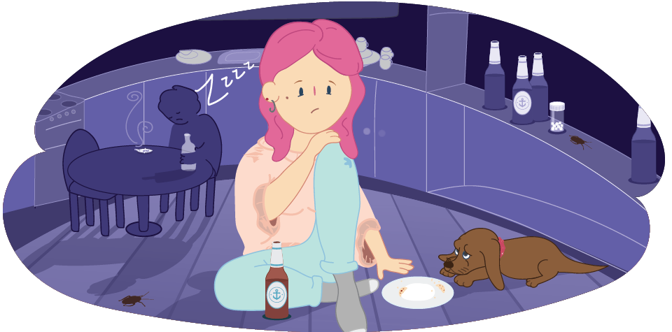 Girl sitting along at home neglected Girl sitting along at home neglected