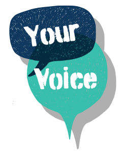 Logo with the words 'Your Voice' Logo with the words 'Your Voice'