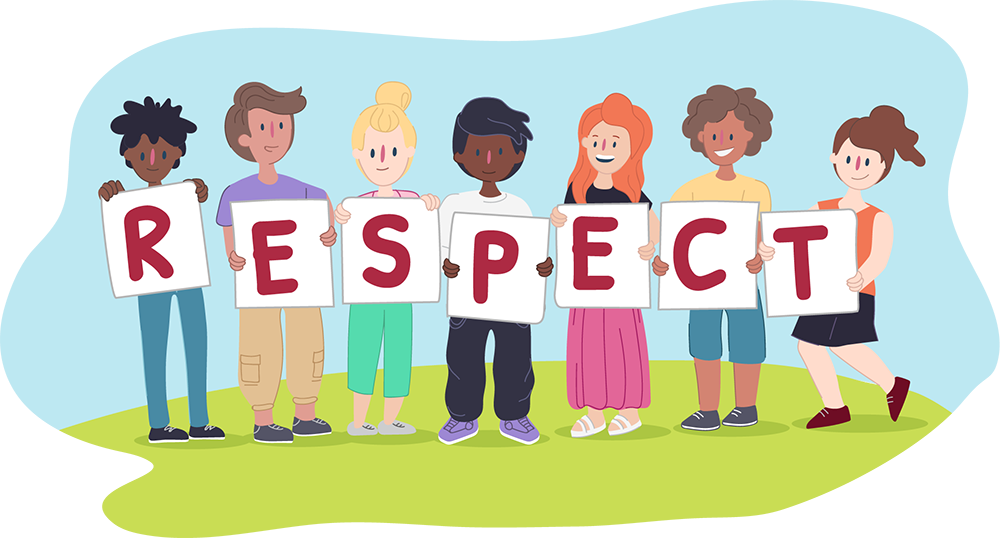 Diverse variety of kids holding up signs that say RESPECT Diverse variety of kids holding up signs that say RESPECT
