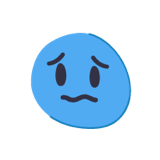 Illustration of blue face looking worried Illustration of blue face looking worried